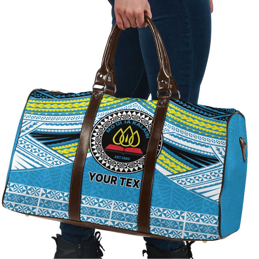 Personalised Tonga Lavengamalie College Travel Bag Polynesian Ngatu Tribal - Polynesian Pride
