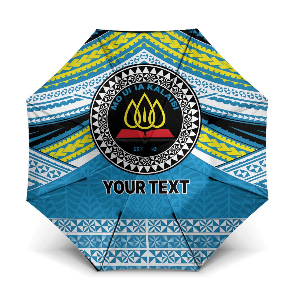 Personalised Tonga Lavengamalie College Umbrella Polynesian Ngatu Tribal LT9 One Size Folded 11.42 inch Opened Diameter 37.4 inch Blue - Polynesian Pride
