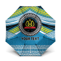 Personalised Tonga Lavengamalie College Umbrella Polynesian Ngatu Tribal LT9 One Size Folded 11.42 inch Opened Diameter 37.4 inch Blue - Polynesian Pride