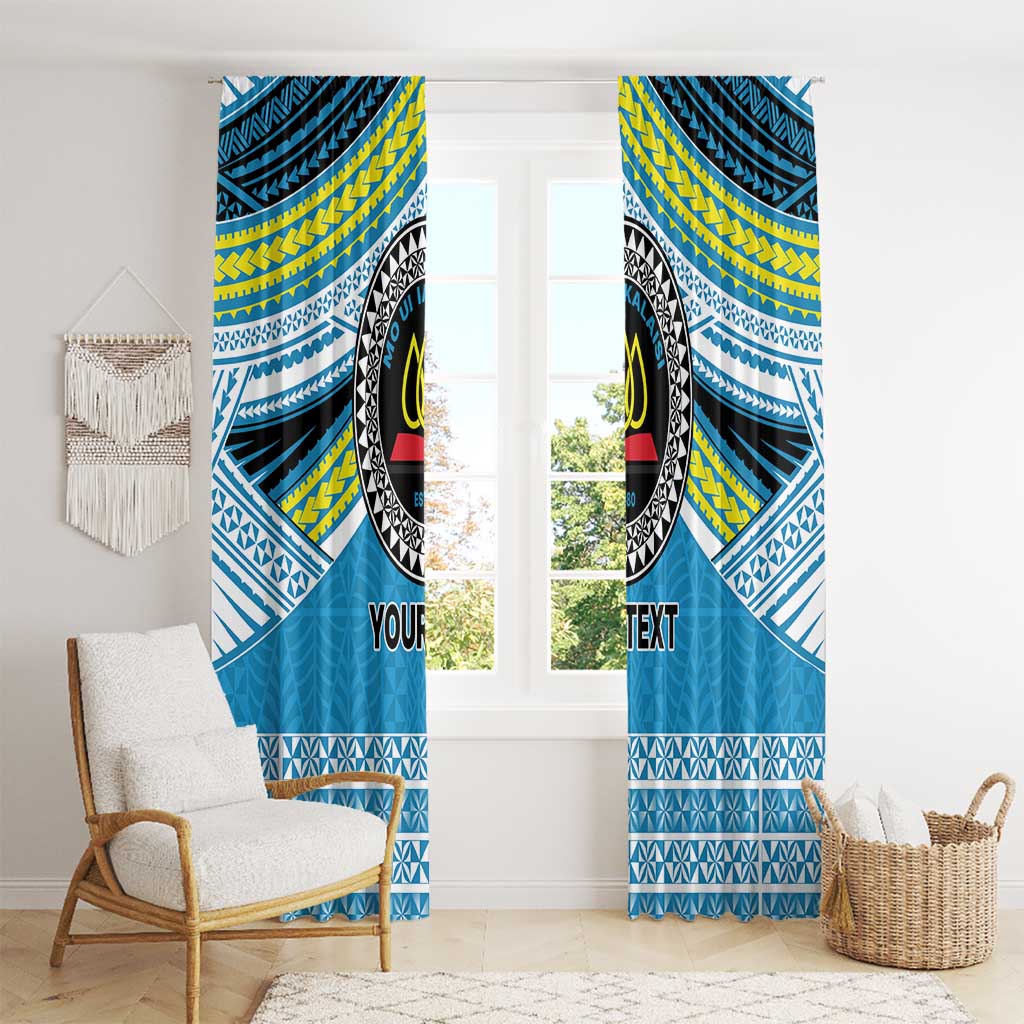Personalised Tonga Lavengamalie College Window Curtain Polynesian Ngatu Tribal LT9 - Polynesian Pride