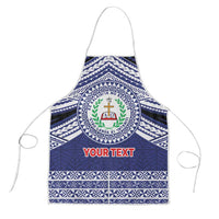 Personalised Tonga Sia'atoutai Theological College Apron Polynesian Ngatu Tribal LT9 Blue - Polynesian Pride