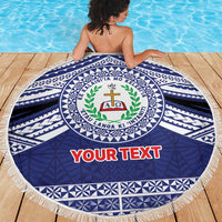 Personalised Tonga Sia'atoutai Theological College Beach Blanket Polynesian Ngatu Tribal LT9 - Polynesian Pride