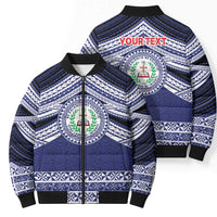 Personalised Tonga Sia'atoutai Theological College Bomber Puffer Jacket Polynesian Ngatu Tribal LT9 - Polynesian Pride