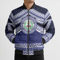 Personalised Tonga Sia'atoutai Theological College Bomber Puffer Jacket Polynesian Ngatu Tribal LT9 - Polynesian Pride