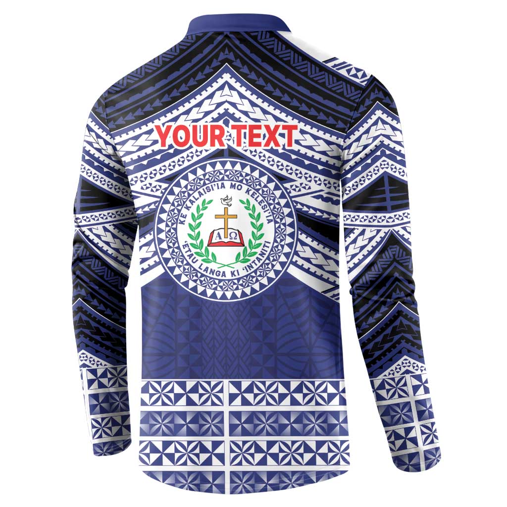 Personalised Tonga Sia'atoutai Theological College Button Sweatshirt Polynesian Ngatu Tribal LT9 - Polynesian Pride