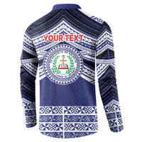 Personalised Tonga Sia'atoutai Theological College Button Sweatshirt Polynesian Ngatu Tribal LT9 - Polynesian Pride