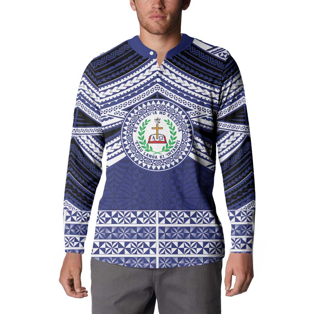 Personalised Tonga Sia'atoutai Theological College Button Sweatshirt Polynesian Ngatu Tribal LT9 - Polynesian Pride