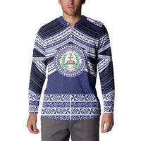 Personalised Tonga Sia'atoutai Theological College Button Sweatshirt Polynesian Ngatu Tribal LT9 - Polynesian Pride