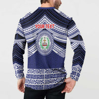 Personalised Tonga Sia'atoutai Theological College Button Sweatshirt Polynesian Ngatu Tribal LT9 - Polynesian Pride