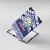 Personalised Tonga Sia'atoutai Theological College Canvas Wall Art Polynesian Ngatu Tribal LT9 With Frame Blue - Polynesian Pride