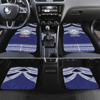 Personalised Tonga Sia'atoutai Theological College Car Mats Polynesian Ngatu Tribal LT9 Set 4pcs Blue - Polynesian Pride