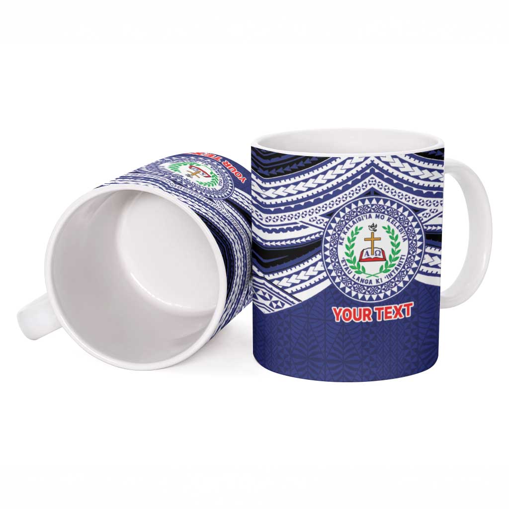 Personalised Tonga Sia'atoutai Theological College Ceramic Mug Polynesian Ngatu Tribal - Polynesian Pride