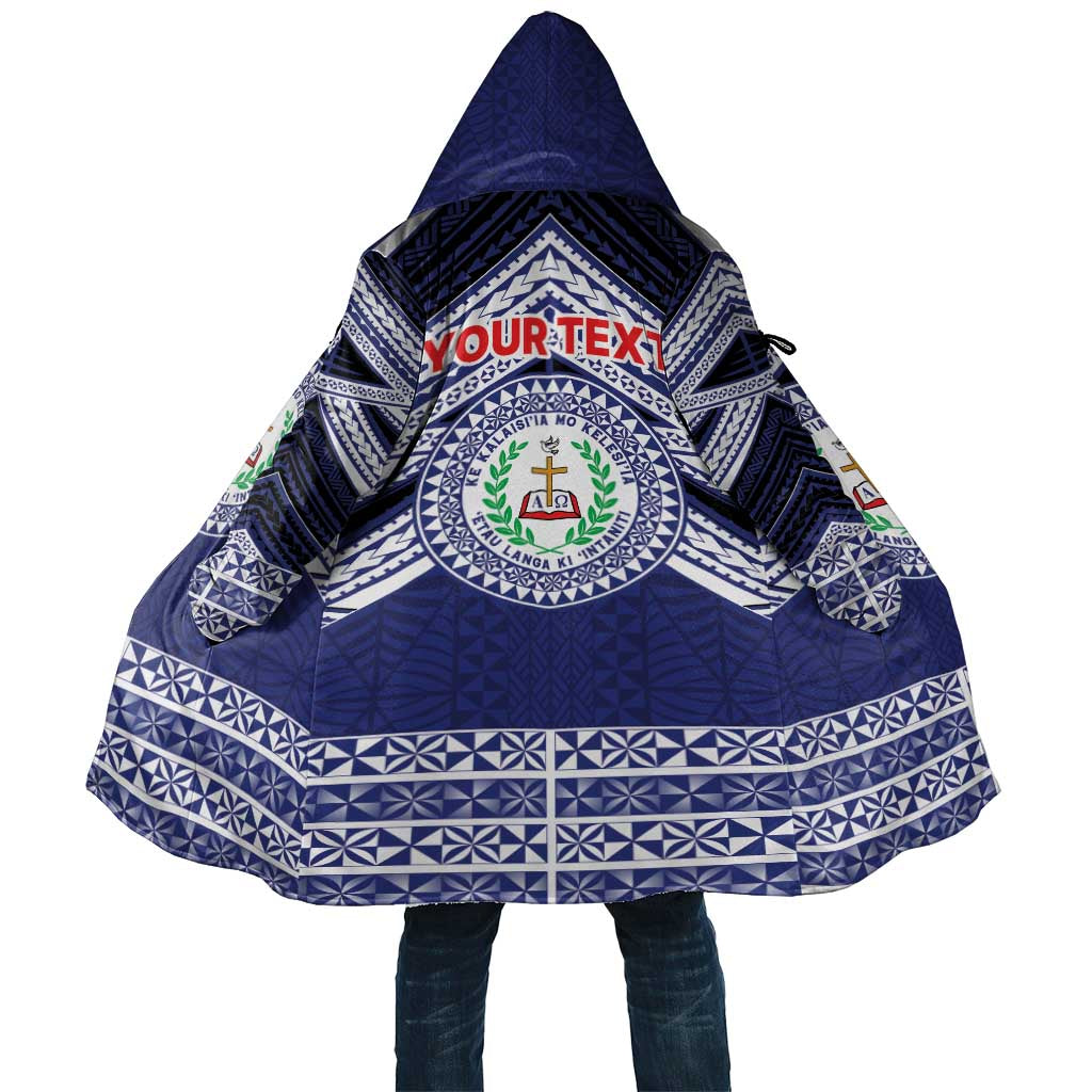 Personalised Tonga Sia'atoutai Theological College Cloak Polynesian Ngatu Tribal LT9 Unisex Blue - Polynesian Pride