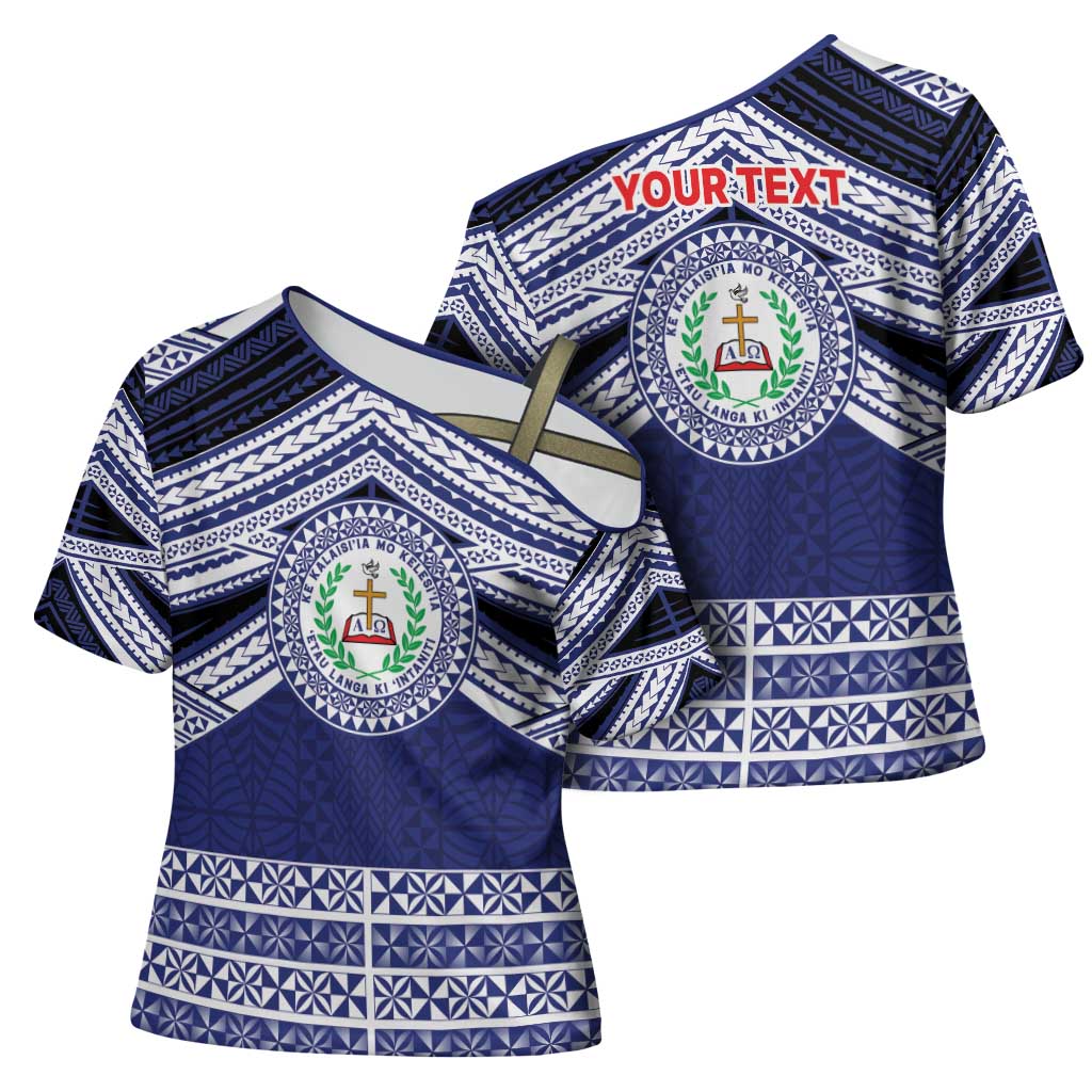 Personalised Tonga Sia'atoutai Theological College Cross Shoulder Shirt Polynesian Ngatu Tribal LT9 - Polynesian Pride