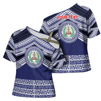 Personalised Tonga Sia'atoutai Theological College Cross Shoulder Shirt Polynesian Ngatu Tribal LT9 - Polynesian Pride