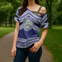 Personalised Tonga Sia'atoutai Theological College Cross Shoulder Shirt Polynesian Ngatu Tribal LT9 - Polynesian Pride