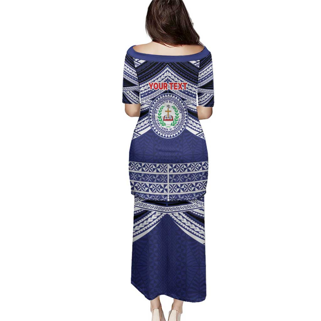 Personalised Tonga Sia'atoutai Theological College Family Matching Puletasi and Hawaiian Shirt Polynesian Ngatu Tribal