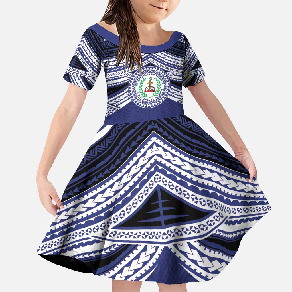 Personalised Tonga Sia'atoutai Theological College Family Matching Short Sleeve Bodycon Dress and Hawaiian Shirt Polynesian Ngatu Tribal