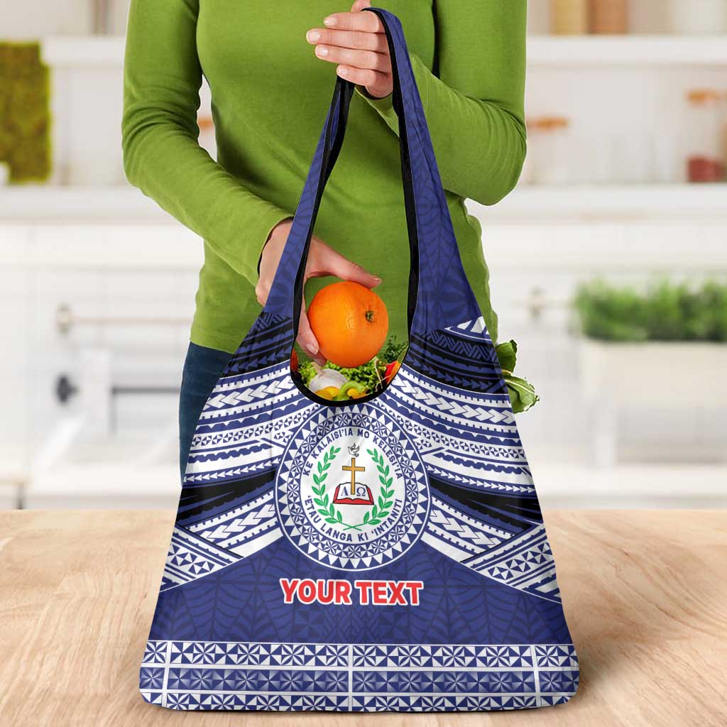 Personalised Tonga Sia'atoutai Theological College Grocery Bag Polynesian Ngatu Tribal LT9 - Polynesian Pride