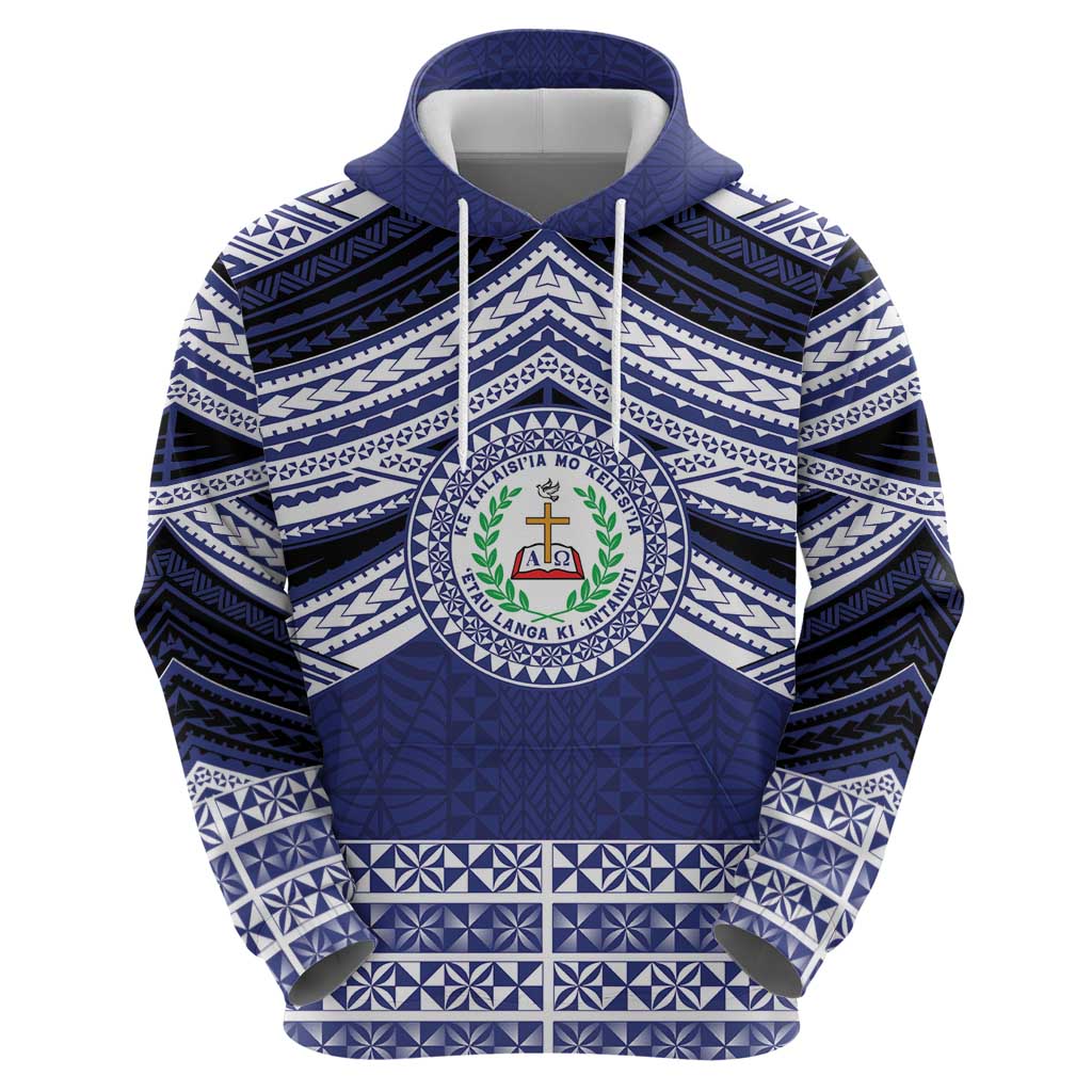 Personalised Tonga Sia'atoutai Theological College Hoodie Polynesian Ngatu Tribal