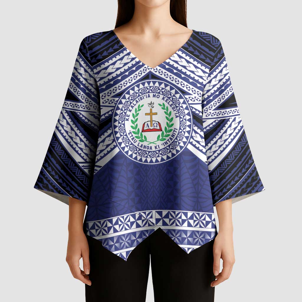 Personalised Tonga Sia'atoutai Theological College Kimono Sleeve Blouse Polynesian Ngatu Tribal LT9 - Polynesian Pride