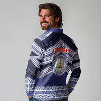 Personalised Tonga Sia'atoutai Theological College Long Sleeve Polo Shirt Polynesian Ngatu Tribal