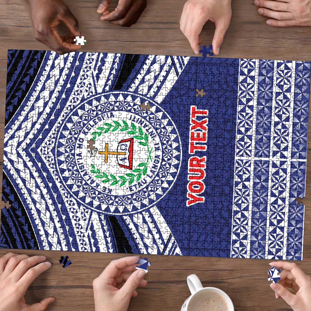 Personalised Tonga Sia'atoutai Theological College Puzzle Polynesian Ngatu Tribal LT9 - Polynesian Pride