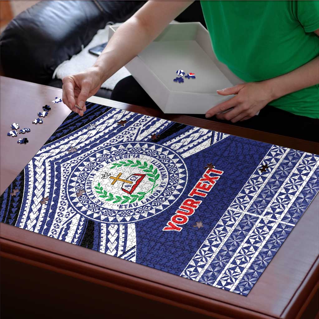 Personalised Tonga Sia'atoutai Theological College Puzzle Polynesian Ngatu Tribal LT9 - Polynesian Pride