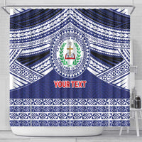 Personalised Tonga Sia'atoutai Theological College Shower Curtain Polynesian Ngatu Tribal