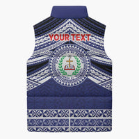 Personalised Tonga Sia'atoutai Theological College Sleeveless Puffer Jacket Polynesian Ngatu Tribal LT9 - Polynesian Pride