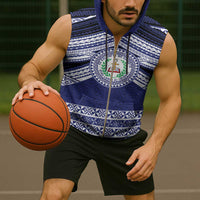 Personalised Tonga Sia'atoutai Theological College Sleeveless Zip Hoodie Polynesian Ngatu Tribal - Polynesian Pride