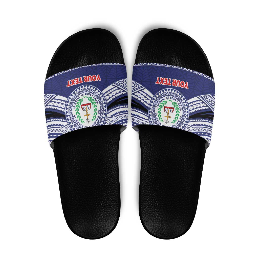 Personalised Tonga Sia'atoutai Theological College Slide Sandals Polynesian Ngatu Tribal - Polynesian Pride