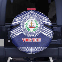 Personalised Tonga Sia'atoutai Theological College Spare Tire Cover Polynesian Ngatu Tribal