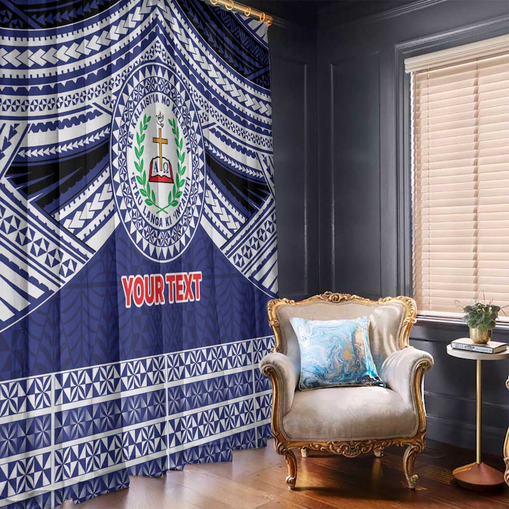 Personalised Tonga Sia'atoutai Theological College Window Curtain Polynesian Ngatu Tribal LT9 - Polynesian Pride