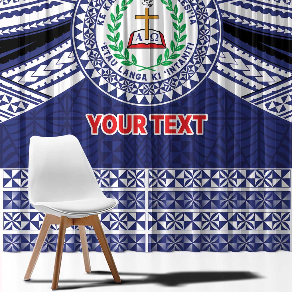 Personalised Tonga Sia'atoutai Theological College Window Curtain Polynesian Ngatu Tribal LT9 - Polynesian Pride