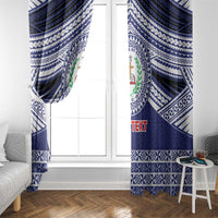 Personalised Tonga Sia'atoutai Theological College Window Curtain Polynesian Ngatu Tribal LT9 - Polynesian Pride