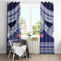 Personalised Tonga Sia'atoutai Theological College Window Curtain Polynesian Ngatu Tribal LT9 - Polynesian Pride