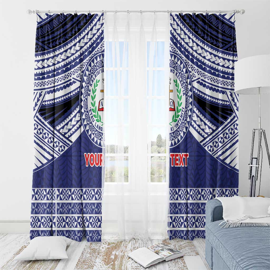 Personalised Tonga Sia'atoutai Theological College Window Curtain Polynesian Ngatu Tribal LT9 - Polynesian Pride