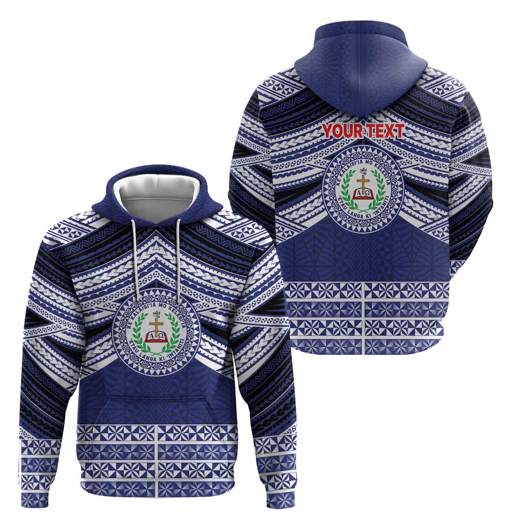 Personalised Tonga Sia'atoutai Theological College Zip Hoodie Polynesian Ngatu Tribal