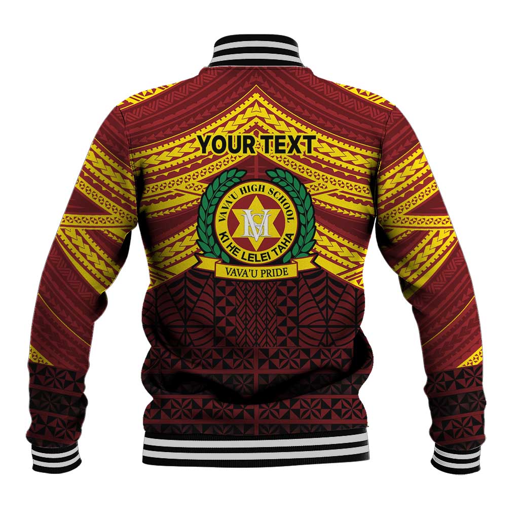 Personalised Tonga Vava'u High School Baseball Jacket Polynesian Ngatu Tribal LT9 - Polynesian Pride