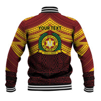 Personalised Tonga Vava'u High School Baseball Jacket Polynesian Ngatu Tribal LT9 - Polynesian Pride
