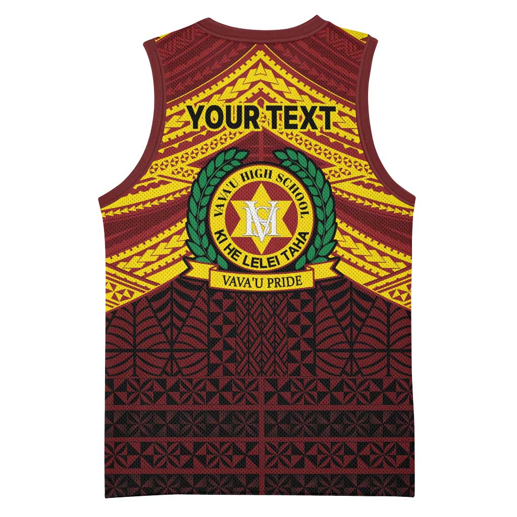 Personalised Tonga Vava'u High School Basketball Jersey Polynesian Ngatu Tribal LT9 - Polynesian Pride