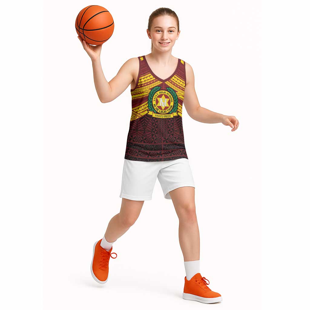 Personalised Tonga Vava'u High School Basketball Jersey Polynesian Ngatu Tribal LT9 - Polynesian Pride