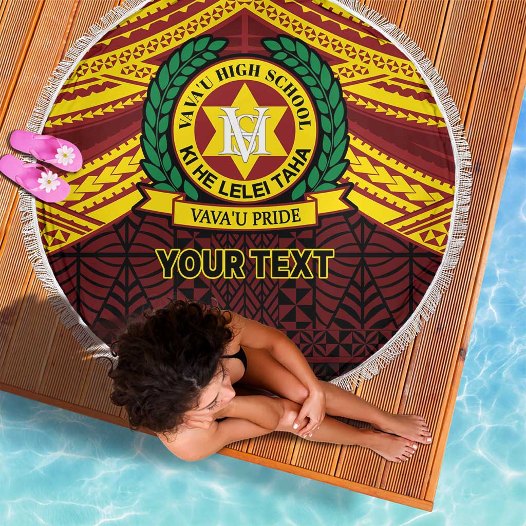 Personalised Tonga Vava'u High School Beach Blanket Polynesian Ngatu Tribal LT9 - Polynesian Pride