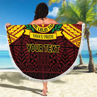 Personalised Tonga Vava'u High School Beach Blanket Polynesian Ngatu Tribal LT9 - Polynesian Pride