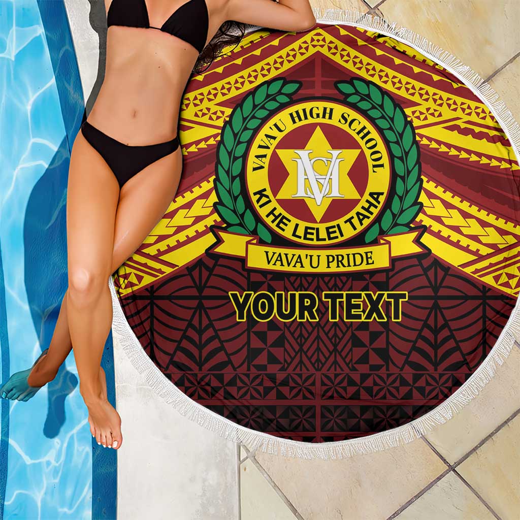 Personalised Tonga Vava'u High School Beach Blanket Polynesian Ngatu Tribal LT9 - Polynesian Pride