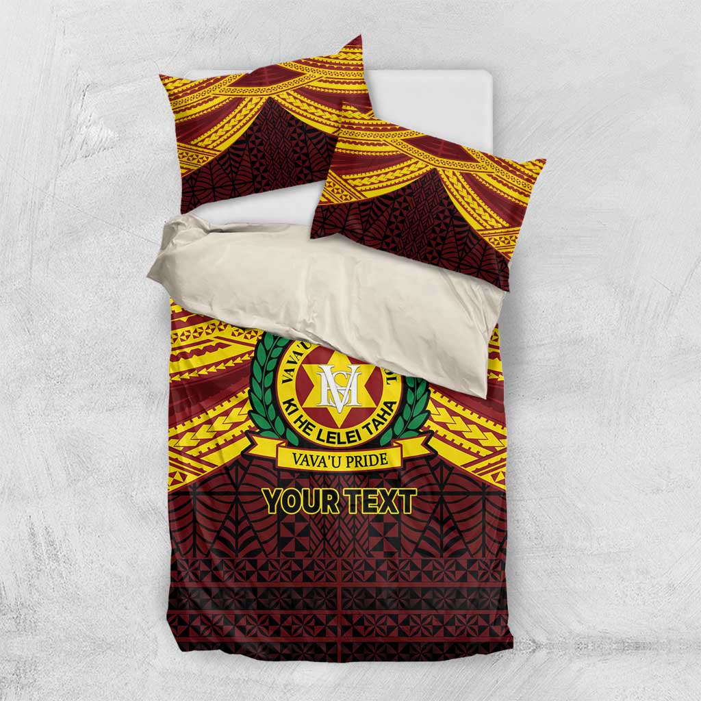 Personalised Tonga Vava'u High School Bedding Set Polynesian Ngatu Tribal
