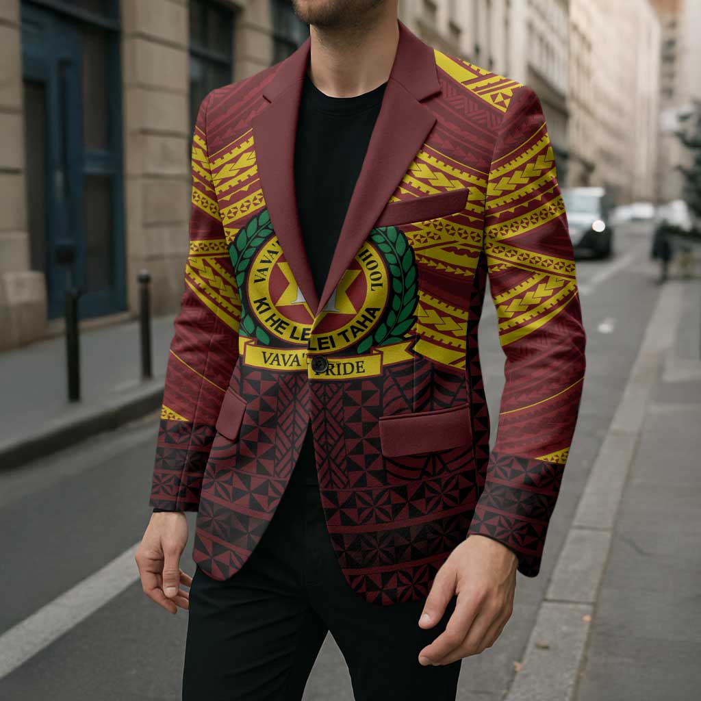 Personalised Tonga Vava'u High School Blazer Polynesian Ngatu Tribal - Polynesian Pride
