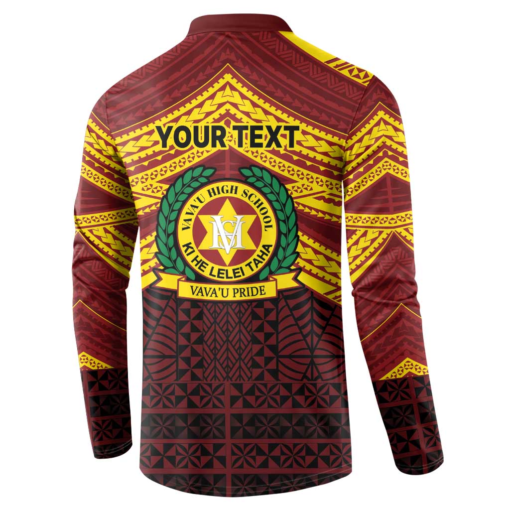 Personalised Tonga Vava'u High School Button Sweatshirt Polynesian Ngatu Tribal LT9 - Polynesian Pride
