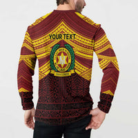 Personalised Tonga Vava'u High School Button Sweatshirt Polynesian Ngatu Tribal LT9 - Polynesian Pride